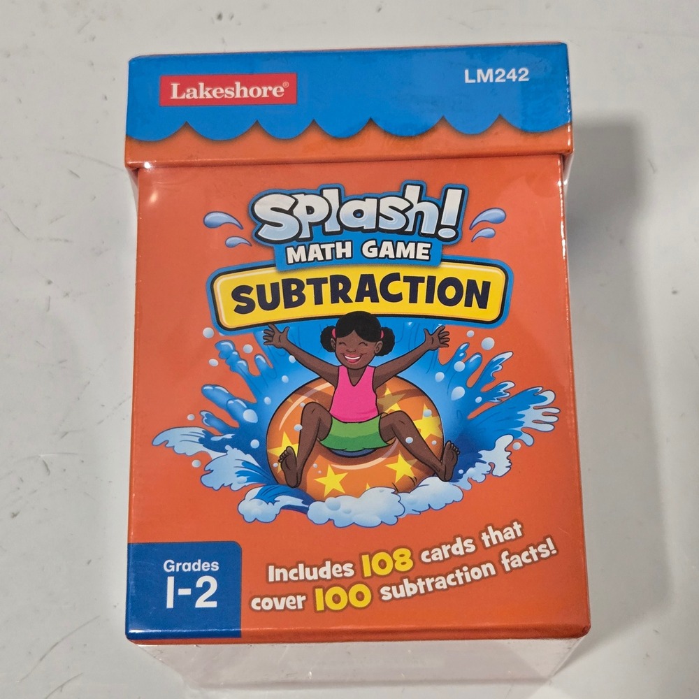 Lakeshore Splash Math Game Subtraction LM242 Grades 1-2 Learning Cards New